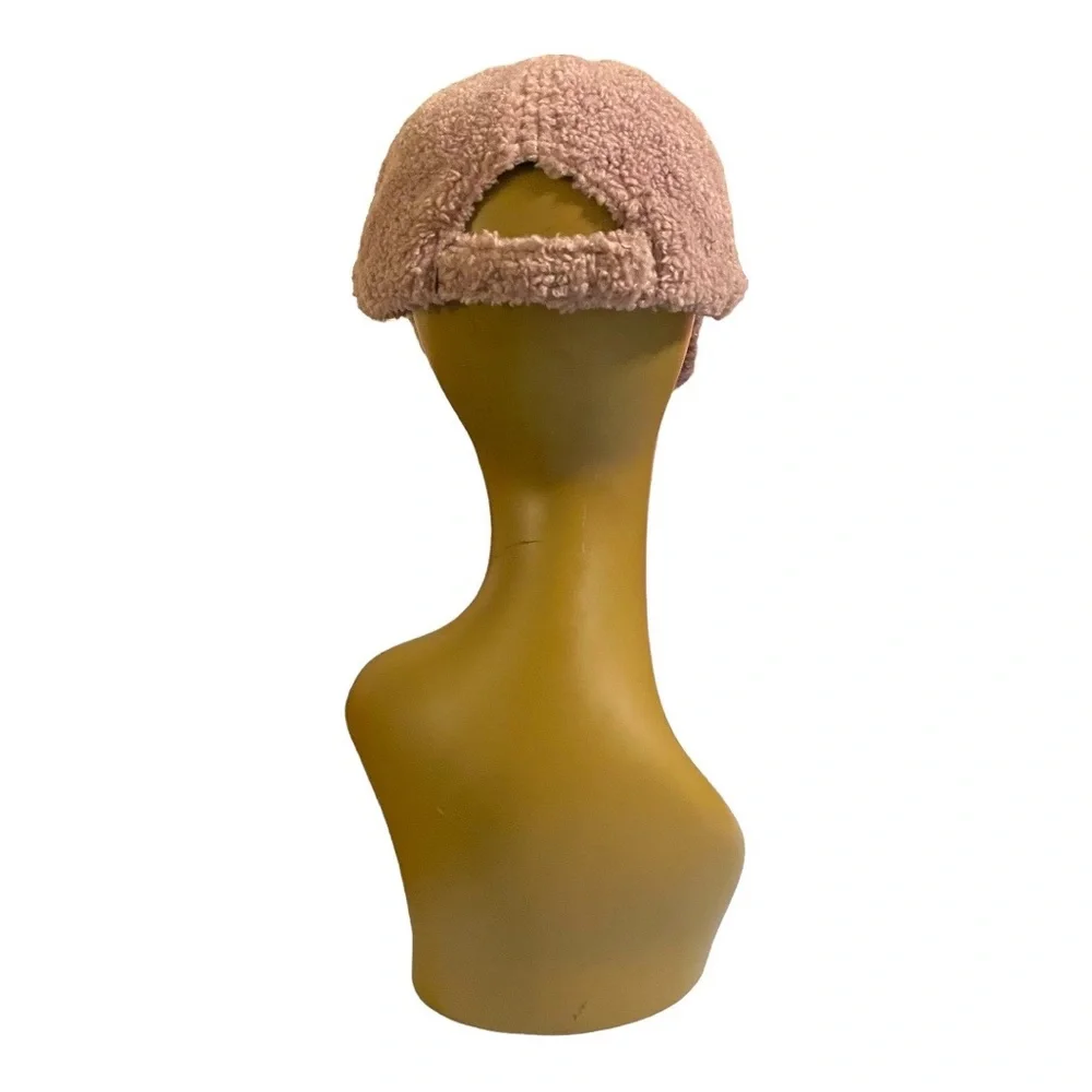 Pale Pink plush Furry Ball Cap Hat